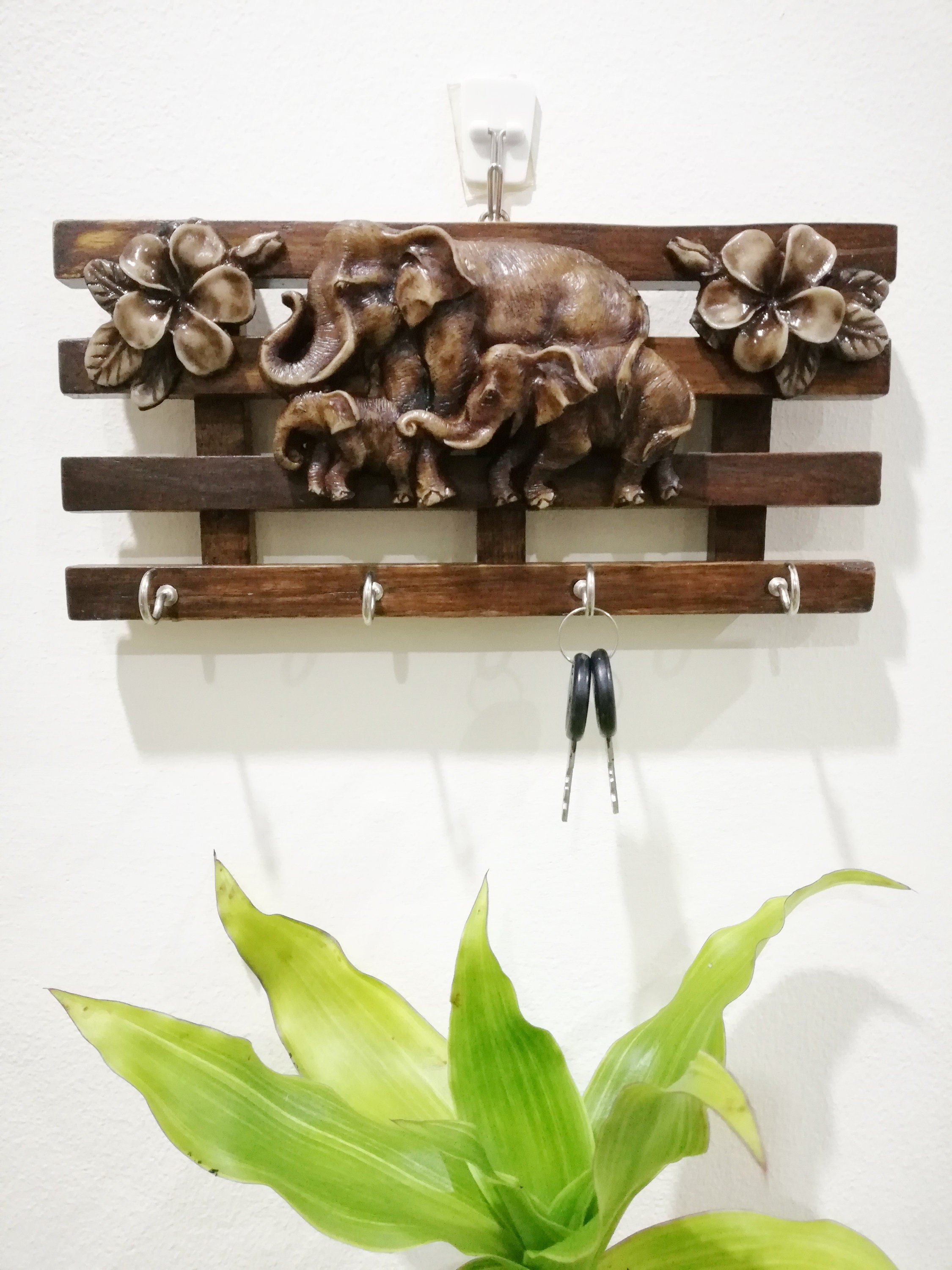 Rustic Key Holder 4 Hooks Decorative Key Holder Rustic Small Key Holder