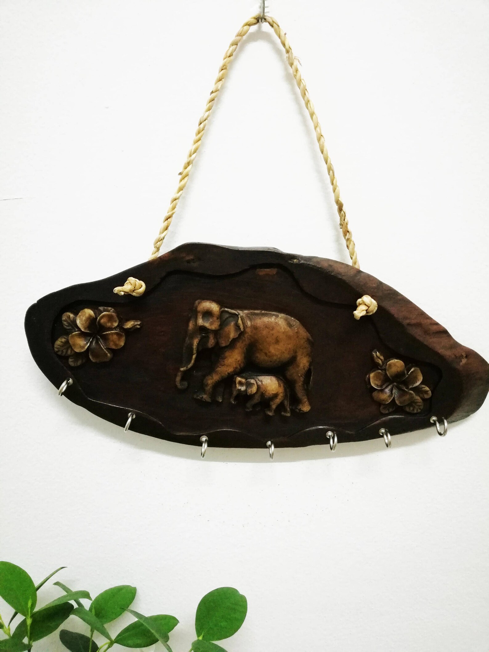 Soporte de la llave de madera titular de la joyería que cuelga | Etsy