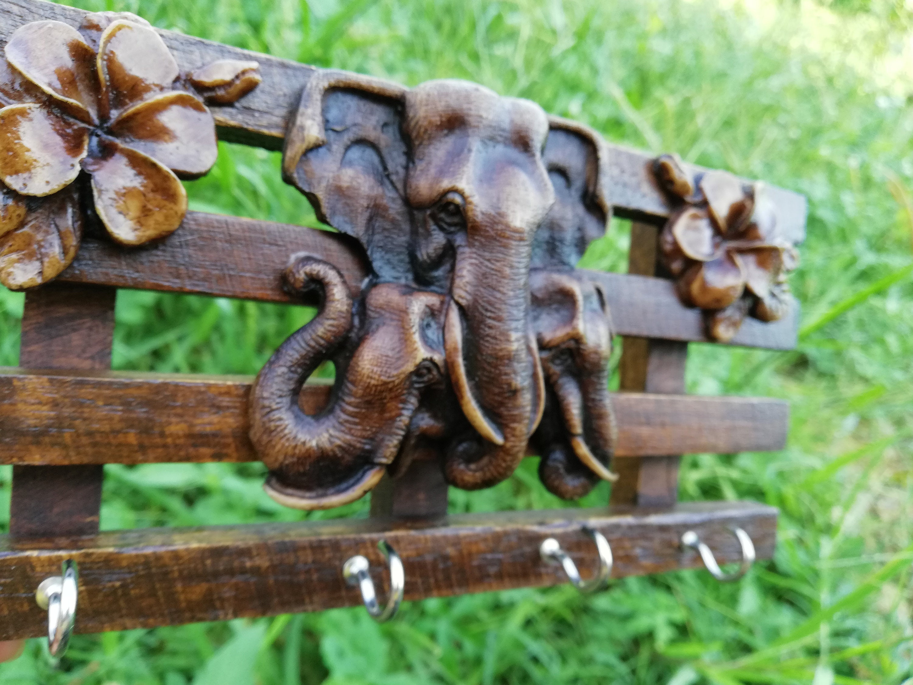 Rustic Key Holder 4 Hooks Decorative Key Holder Rustic Small Etsy
