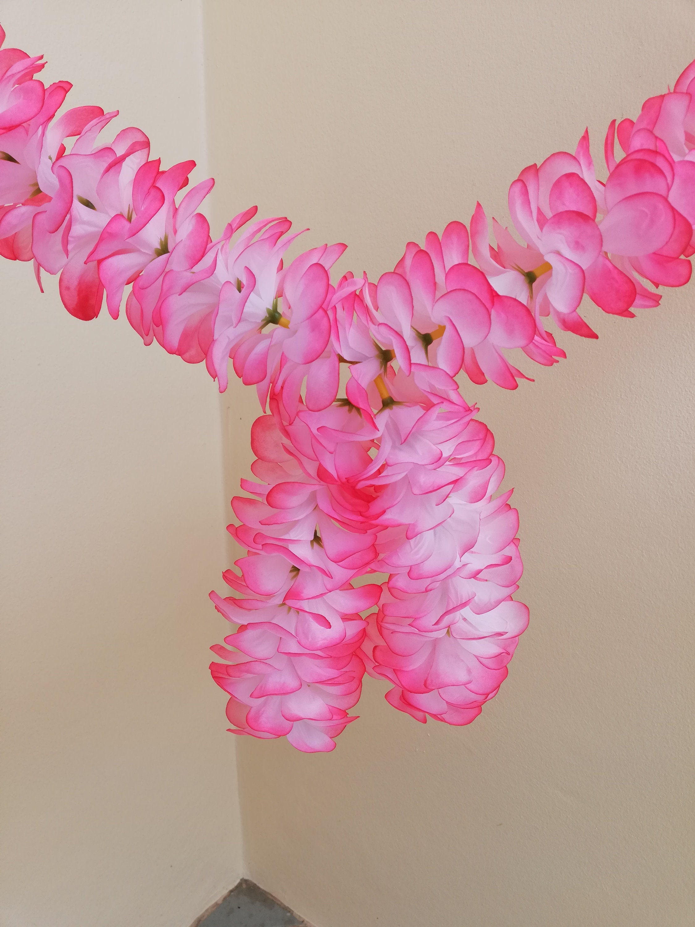 Plumeria Garland Artificial Pink Plumeria Flower Etsy