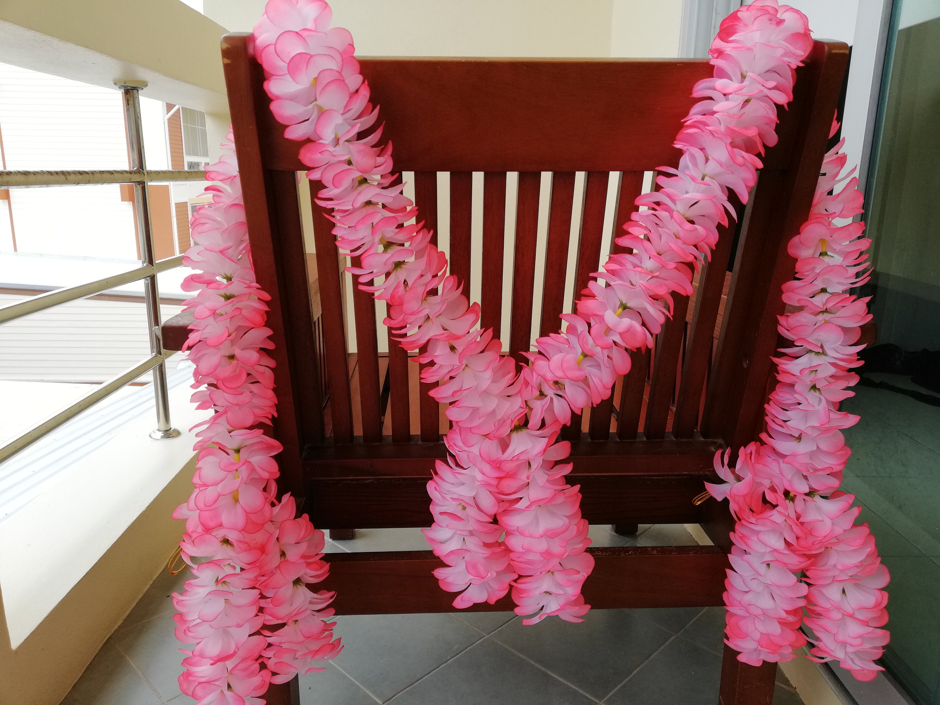 Plumeria Garland Artificial Pink Plumeria Flower Etsy