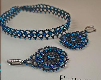 Modello per gioielli in pizzo tatting: girocollo e orecchini gotici (tutorial PDF)