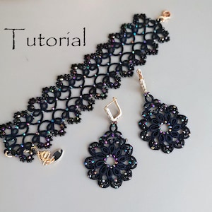 Tutoriel de bijoux gothiques en dentelle noire : bracelet et boucles d'oreilles pour frivolité PDF