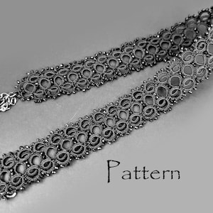Gothic Tatting Lace Choker Halskette Muster (PDF Anleitung, Perlen-Design)