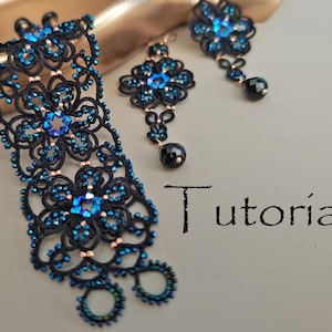 Tatting Lace bracelet earrings tutorial PDF Making jewelry frivolite