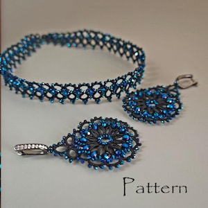 Modello per gioielli in pizzo tatting: girocollo e orecchini gotici (tutorial PDF)