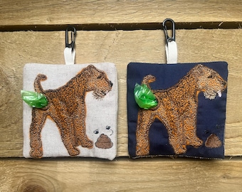 Distributeur de sacs à crottes de terrier gallois, cadeau pour promeneur de chiens