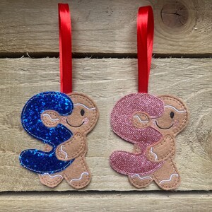 Gingerbread Initial Letter Christmas Tree Decoration S, S Gift tag, Initial S, Personalised gift tag, Gingerbread initial, gift label