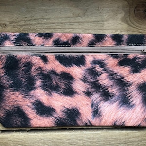 Estuche para cosméticos con cremallera y estampado de leopardo, regalo con estampado animal, regalo con estampado de leopardo, regalo con estampado de leopardo, obsesión con el estampado de leopardo