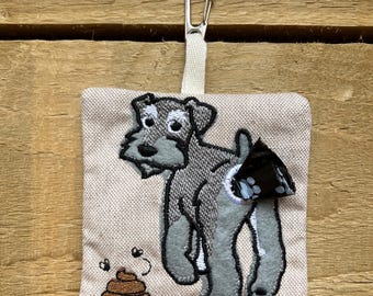 Schnauzer Dog Poop Bag Dispenser: Novelty Pet Waste Holder