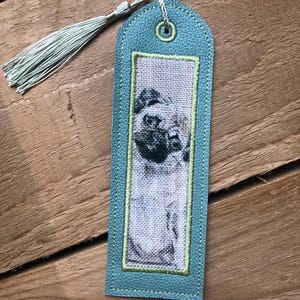 Pug Bookmark: Faux Leather Dog Lover Gift
