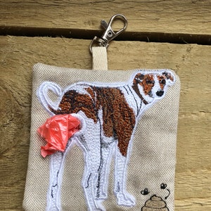 Greyhound / Lurcher Poop Bag Holder Poo Bag Dispenser, Lurcher gift, greyhound gift, Mothers Day present from the dog, Greyhound owner image 2