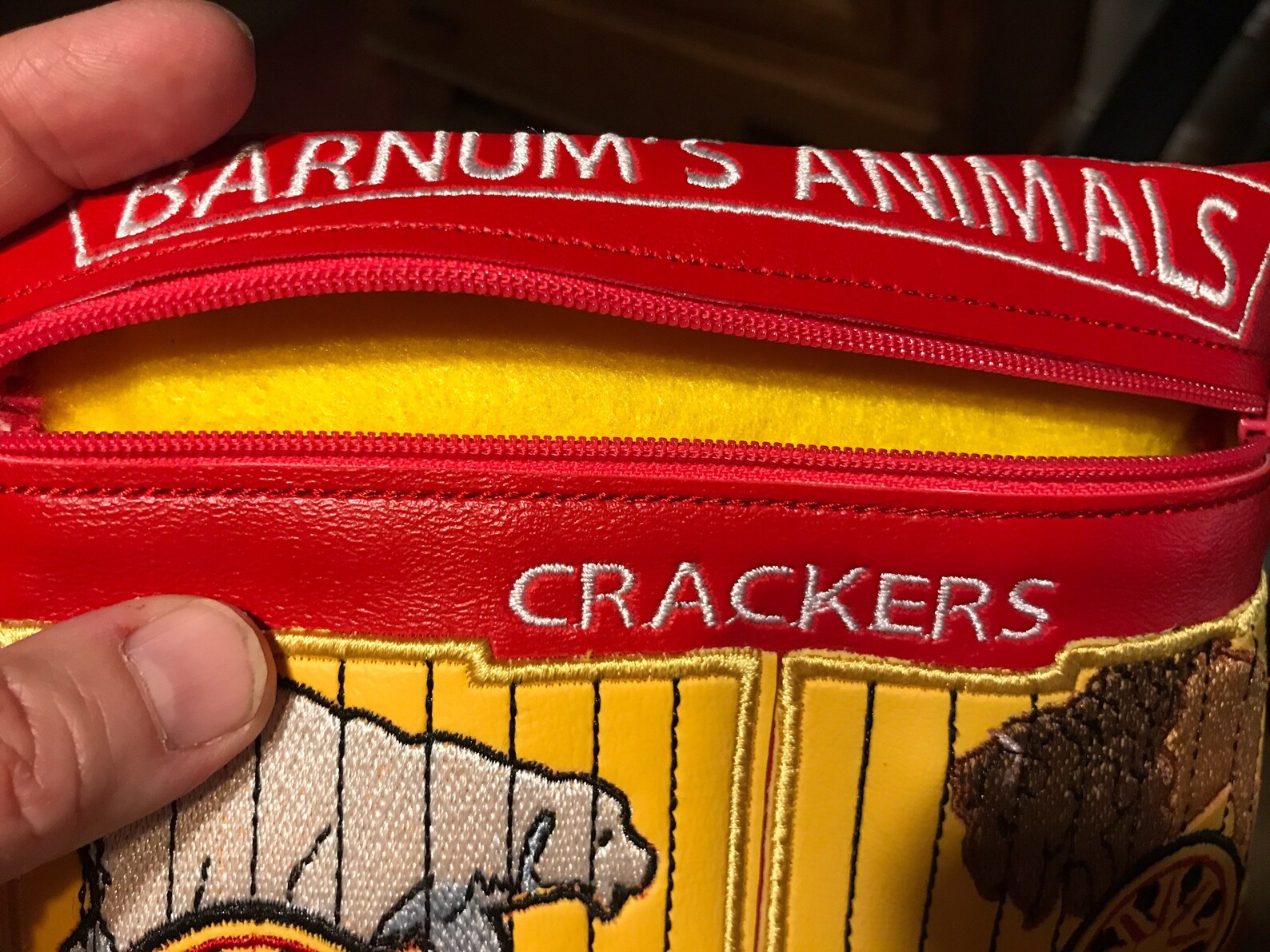 Animal Crackers purse Zipper bag embroidery zipper bag faux Etsy