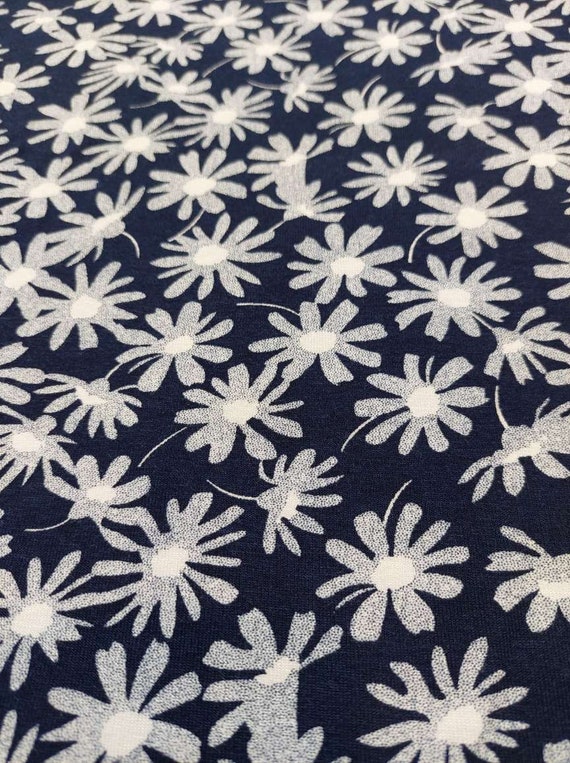 Viskose Jersey gemustert Blumen blau elastisch Bio