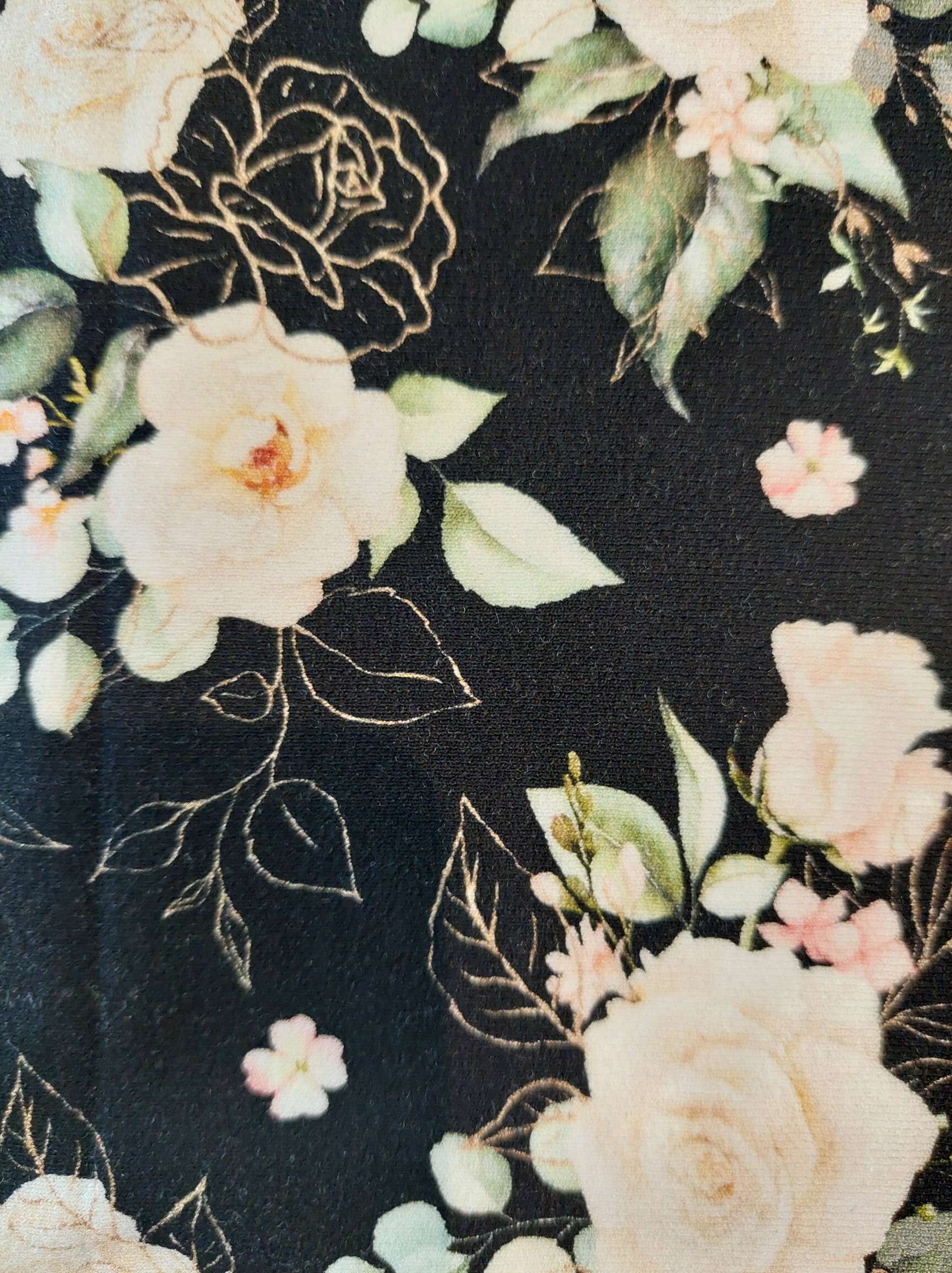 Viskoseleinen Flamingo Blumen Grün