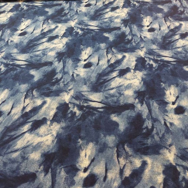Viskose Jersey gemustert batik blau elastisch Bio