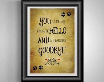 Custom Poem Print Dog Memorial Gift Pet Loss Gifts Remembrance Gift Dog Quote Condolence Gift Personalized Sympathy Gift Dog Goodbye Gift