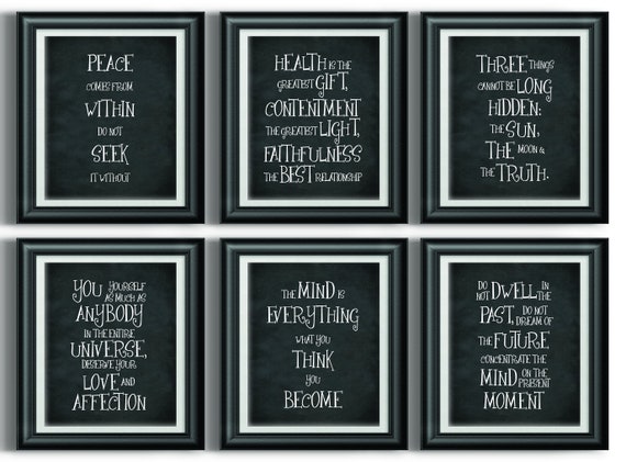 Buddha Wall Art Mindfulness Gift Buddha Quotes Set of 6 Wall | Etsy