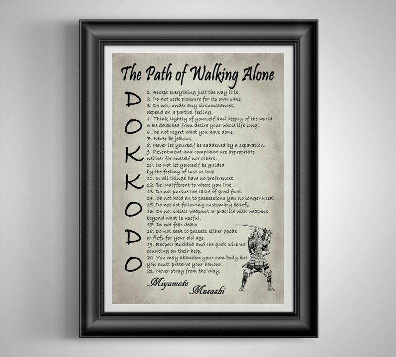 Dokkodo Samurai Art Samurai Poster Samurai Wall Art Japanese Etsy.de