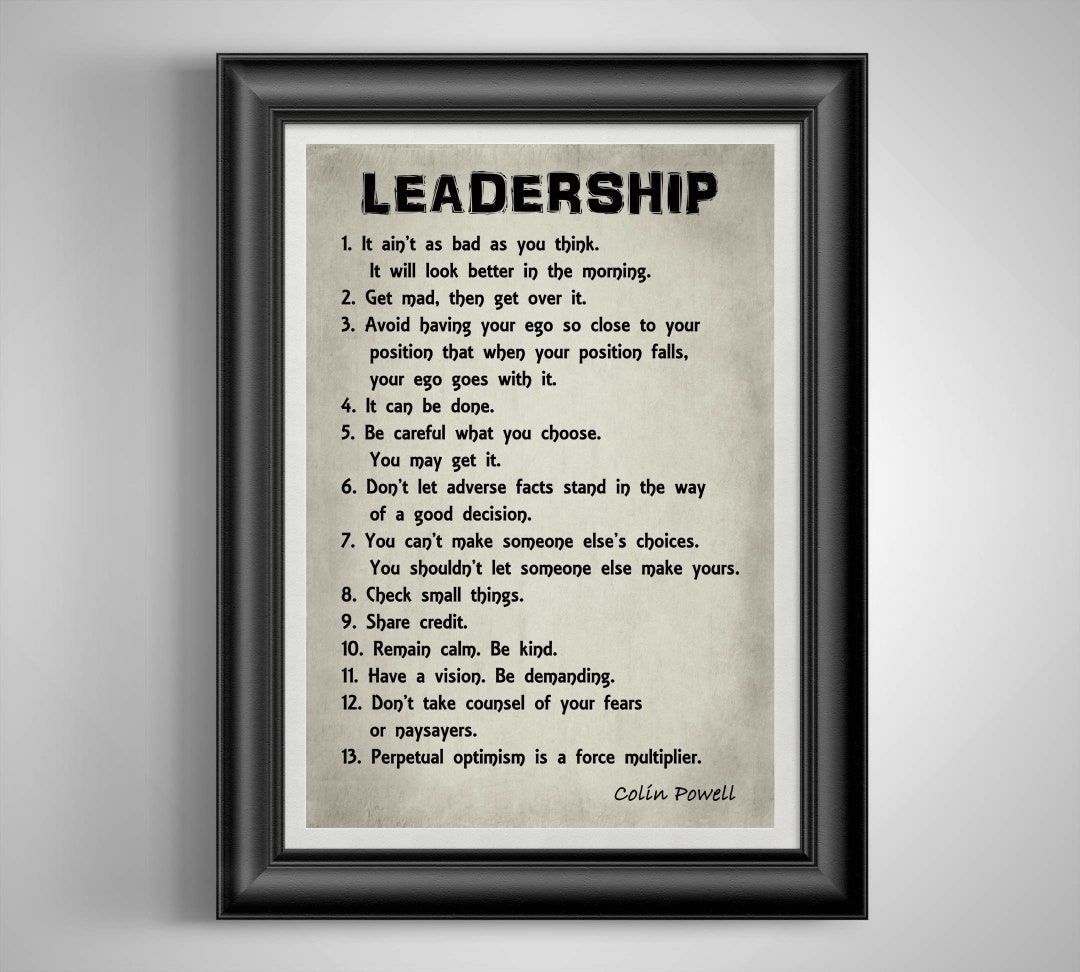Colin Powell Leadership Gifts Leadership Wall Art Inspiring Wall Art 13 ...