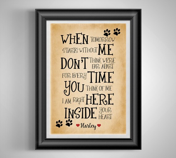 Pet Loss Quotes And Poems Custom Poem Print Custom Quote Print Pet Memorial Gift Death | Etsy India