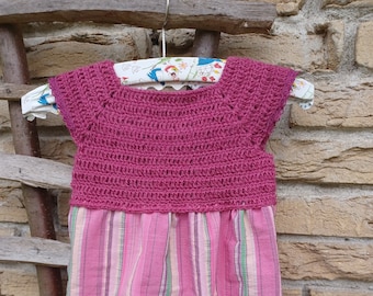 Jolie robe bébé au crochet 68/74 6-9 mois