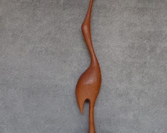 crane made of teak wood 60s vintage