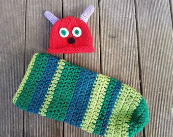 Pucksack Caterpillar for Newborn Baby Photography