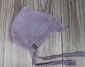 SALE Pointed cap made of cotton lilac 98/104