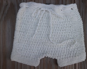 Pantalon bébé pantalon tricot coton blanc 3-6 mois