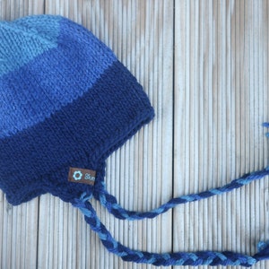 VENDITA Cappello eschimese blu sfumato 68/74 cappello di lana cappello per bambini cappello da neonato