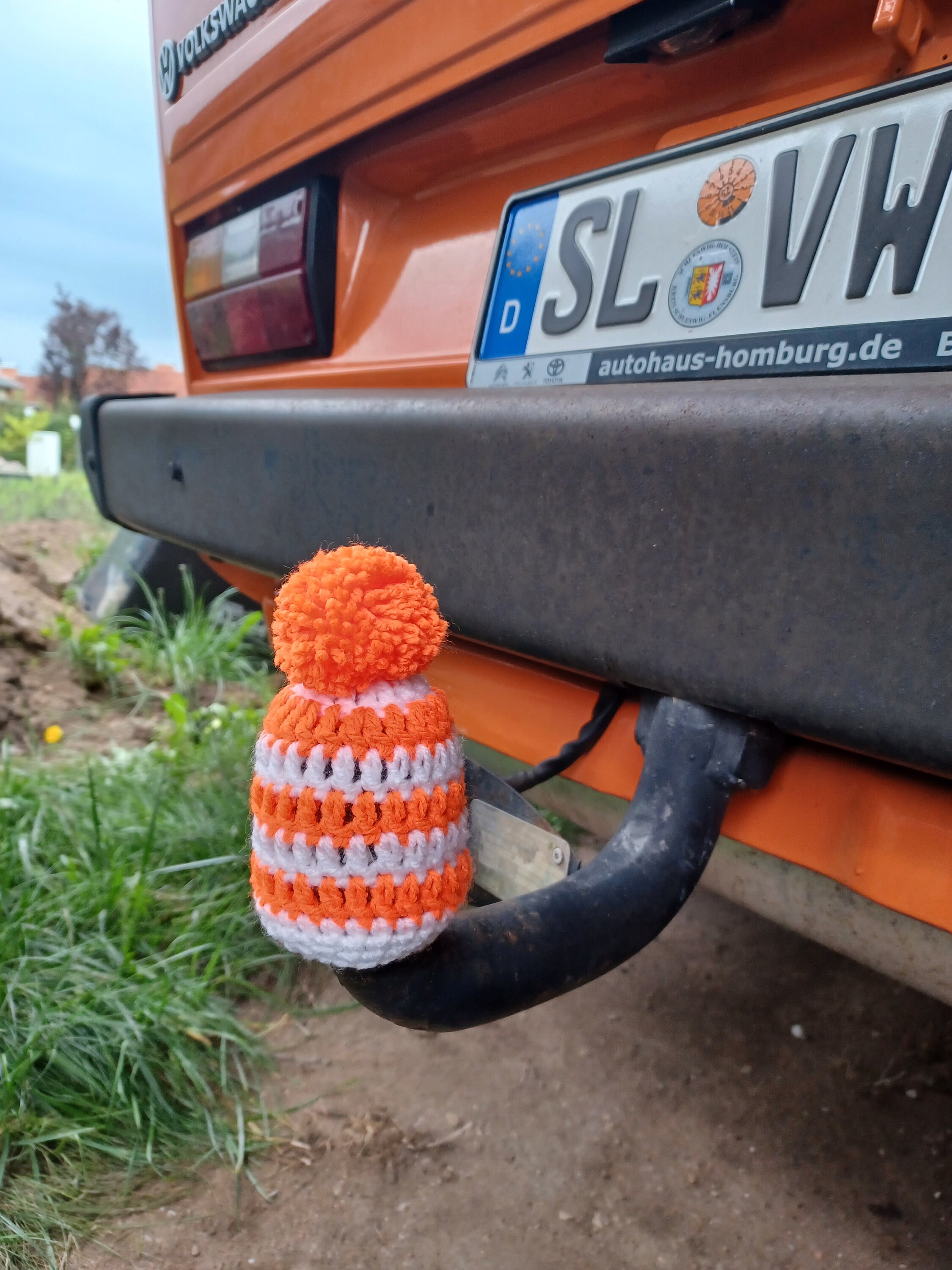 lustige KAPPE ABDECKUNG ANHÄNGERKUPPLUNG EYECATCHER Auto Tuning orange  BLICKFANG