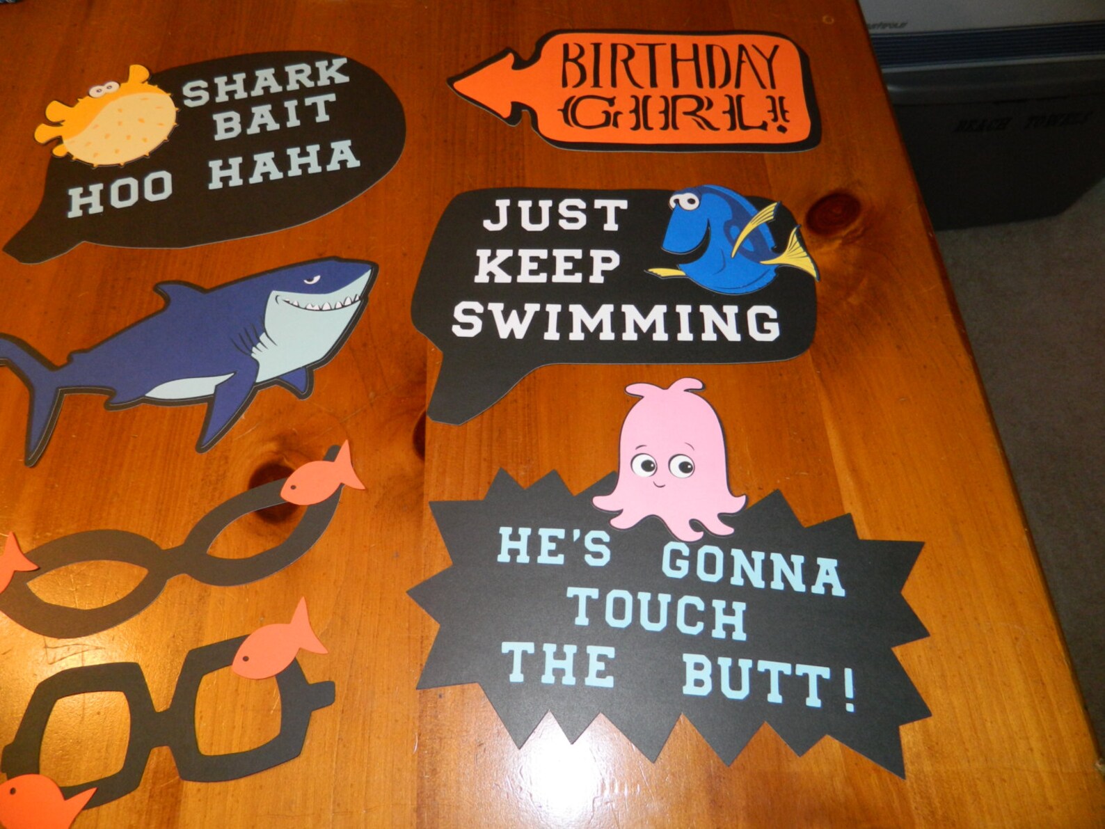 Finding Nemo Photo Booth Props Set of 10 Paper Die Cuts Etsy