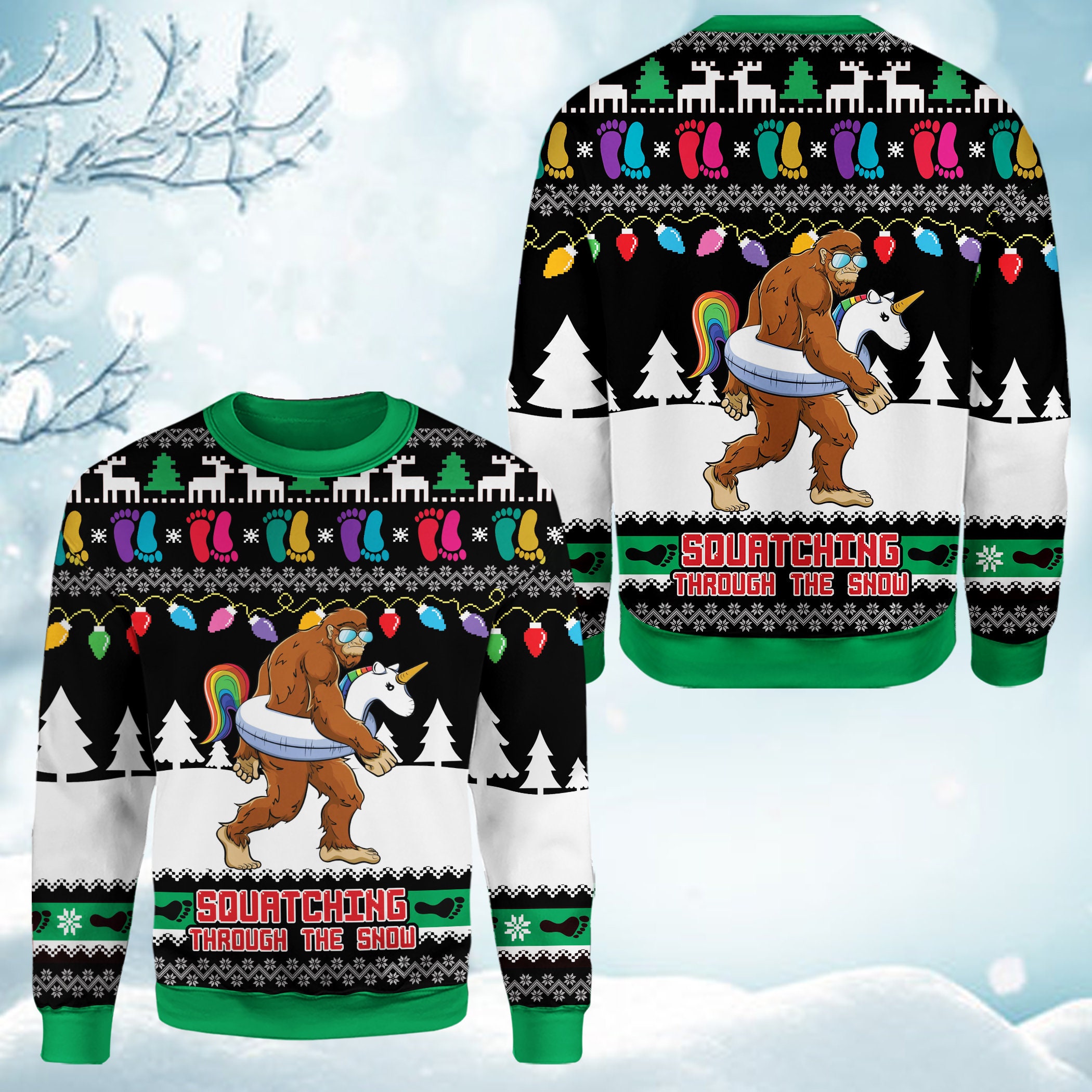 Discover Bigfoot Sasquatch Noel, Joyeux Noel Humour Pull De Noël