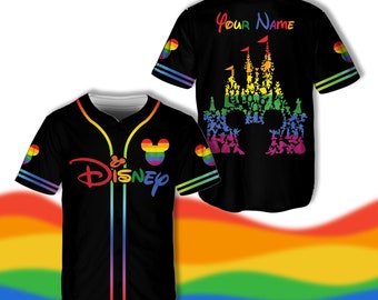 Disneyy Pride Month Baseball Jersey Ddisneyland Baseball Jersey Ddisney LGBTQ Support Matching Jersey Ddisney Shirt For LGBTQ Community