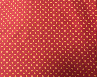Orange with Yellow dots Weave 4-way stretch Anti-Microbial Fabric