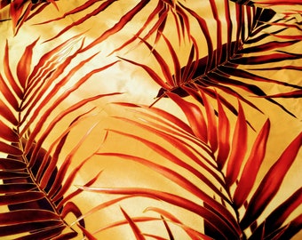 Fabric "Palm Sunrise" 4-way stretch fabric by yard