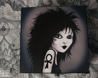 Hand decorated goth box Goth box. Baron Samedi Voodoo illustration jewelry box haitian loa wooden box Hand decorated goth box Goth box. Baron Samedi Voodoo illustration jewelry box haitian loa wooden box