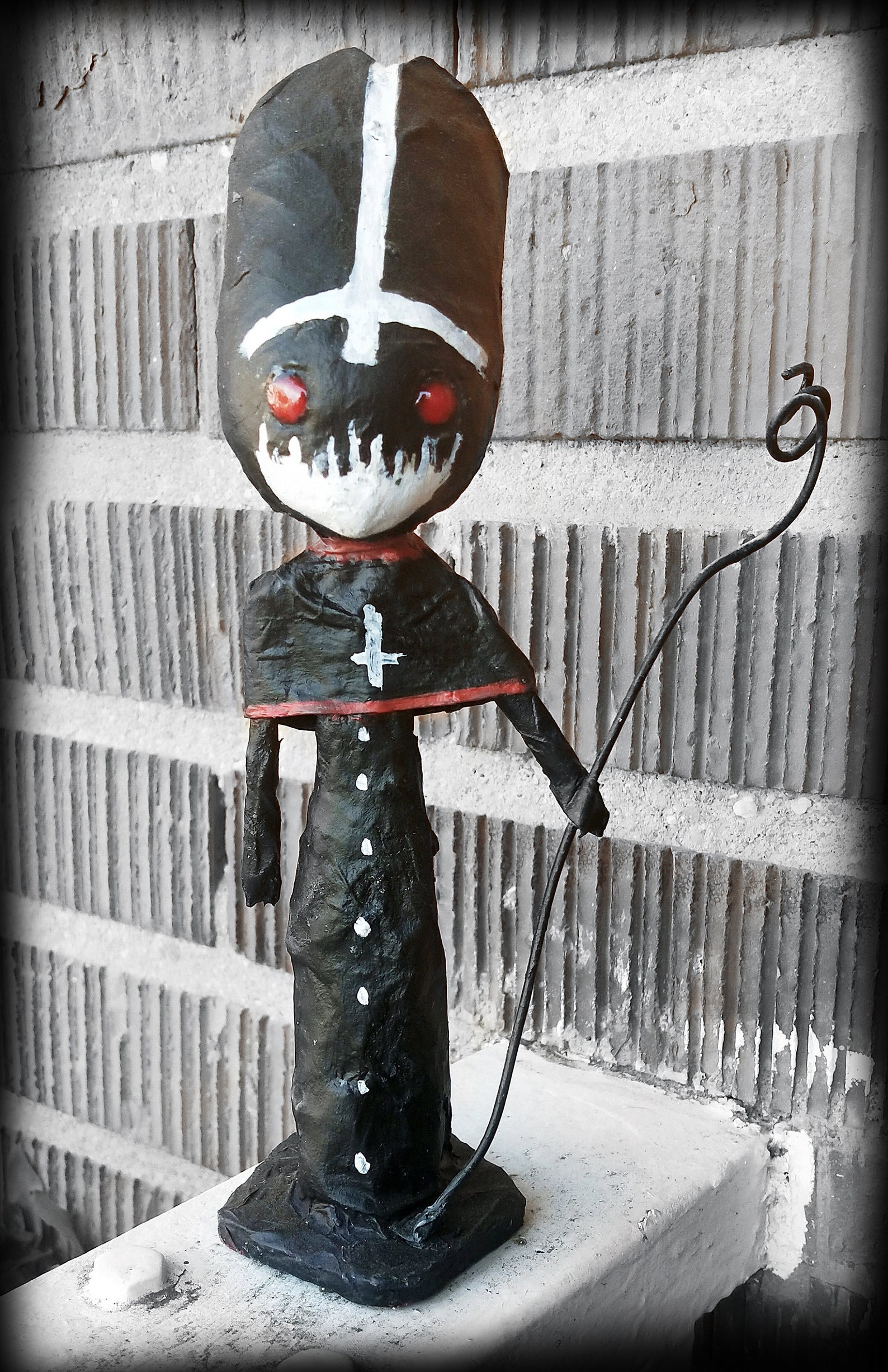 Mephistopheles. Paper mache demon sculpture. Goth horror Etsy