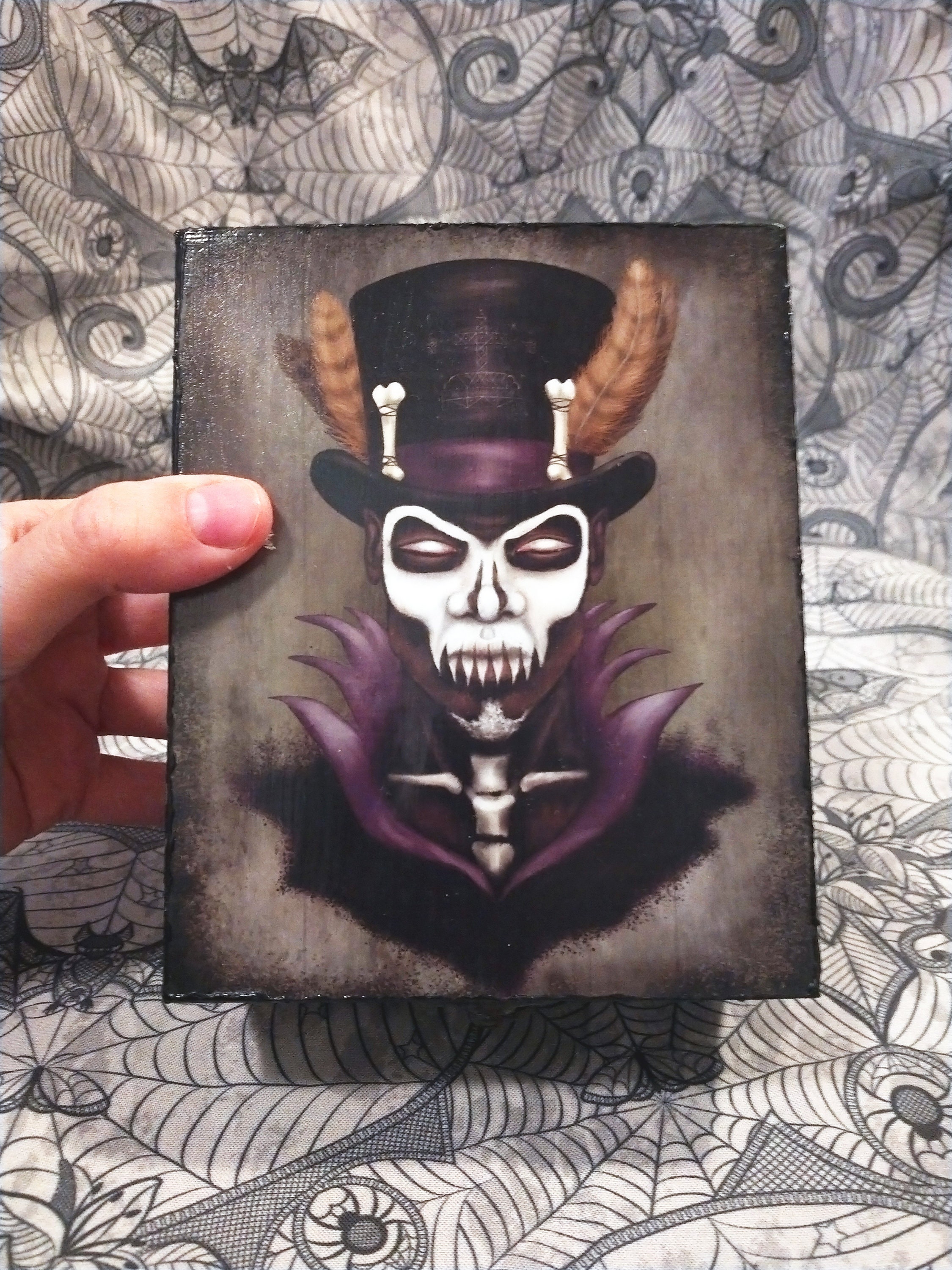 Hand decorated goth box Goth box. Baron Samedi Voodoo illustration jewelry box haitian loa wooden box Hand decorated goth box Goth box. Baron Samedi Voodoo illustration jewelry box haitian loa wooden box