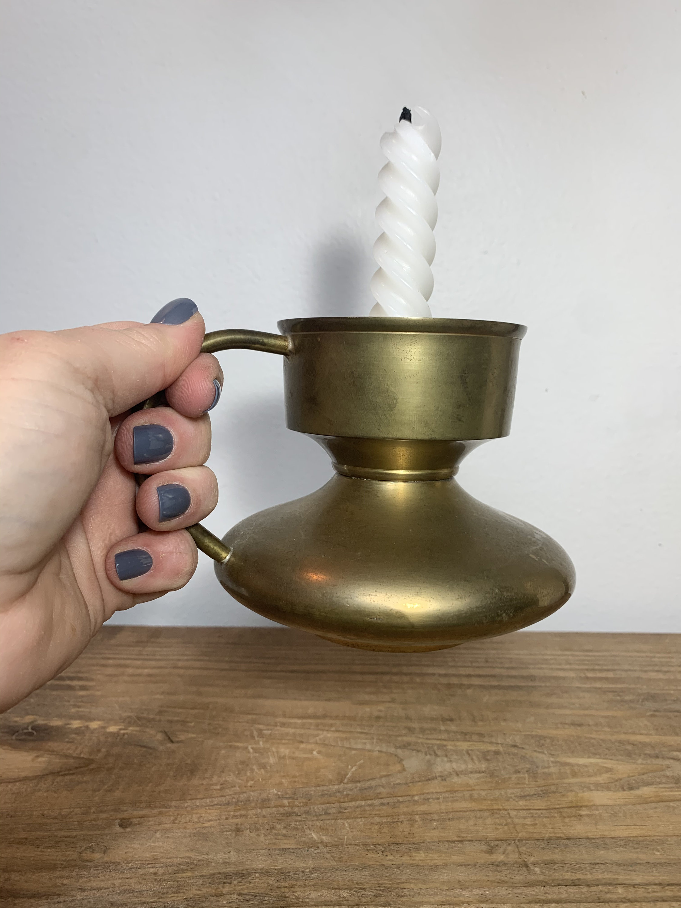 Made in India // Brass Candle Holder // Heavy // Vintage Etsy