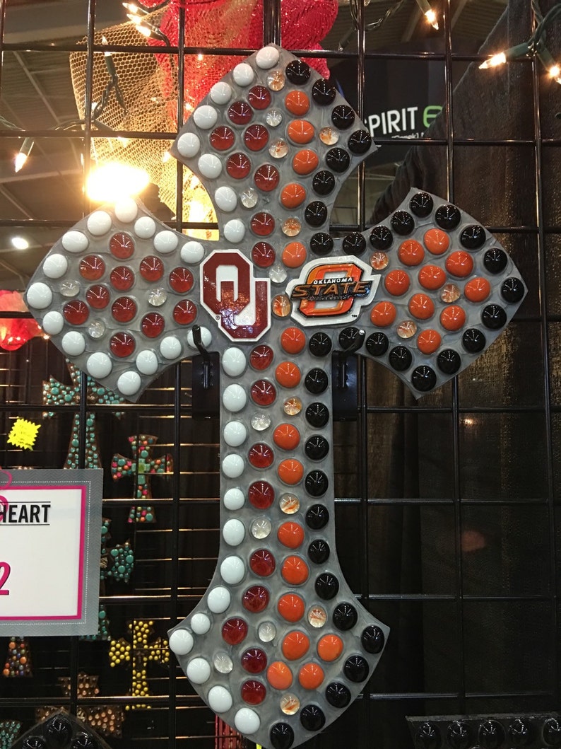 A House Divided OU/OSU Cross Etsy