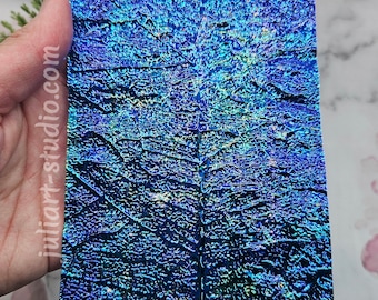 IRIDESCENT DICHROIC SHEET For Resin Art- Glossy Blue Leaf (Not sold as a set)