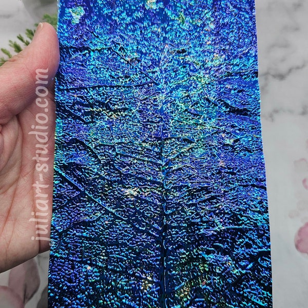 IRIDESCENT DICHROIC SHEET For Resin Art- Glossy Blue Leaf (Not sold as a set)