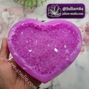 5 inch Large Crystal Heart Silicone Mold for Resin