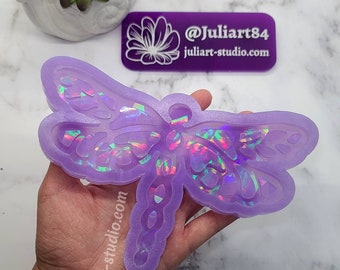 6.75 inch Holographic LARGE Dragonfly Silicone Mold for Resin