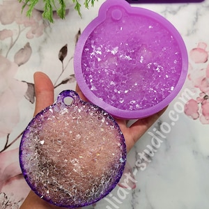 4.5 inch Druzy Bauble Ornament (Round) Silicone Mold for Resin