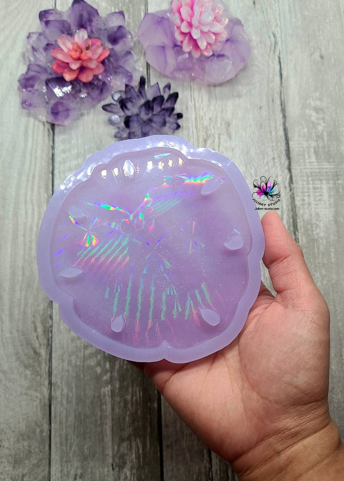 4 Inch Holographic Sand Dollar Silicone Mold for Resin Casting Etsy