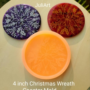 4 inch Christmas Wreath Silicone Mold for Resin