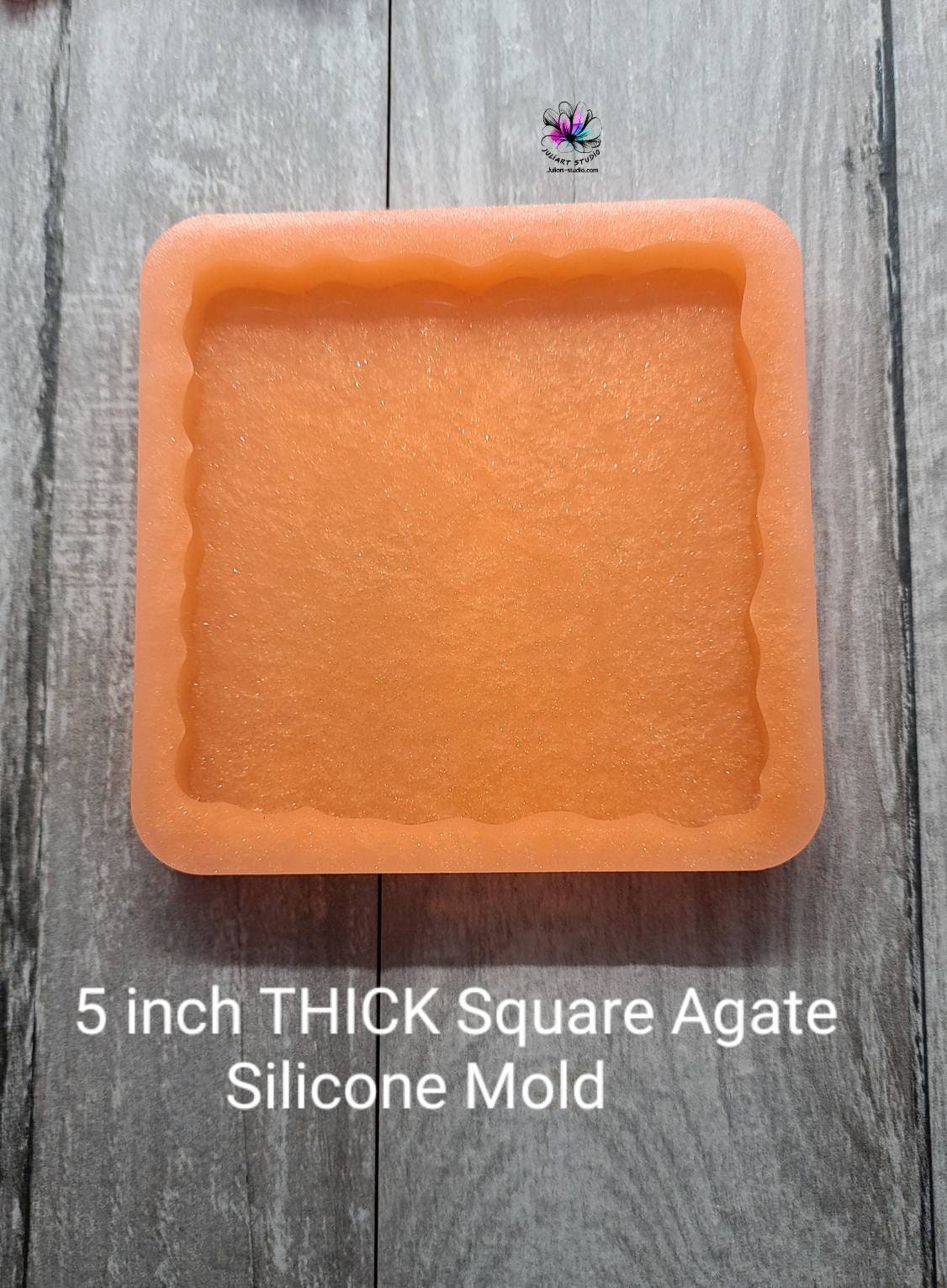 4x4x1 Thick 4 Coaster Silicone Mold - Square